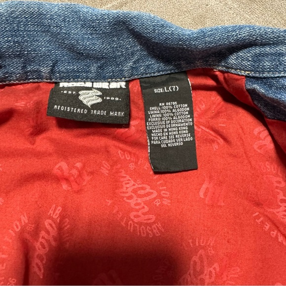 Rocawear Original Kids Jean Denim Jacket size 7 Vintage Y2K Embroidered - Picture 10 of 12
